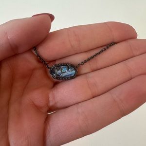 Kendra Scott Elisa Gunmetal Abalone Necklace